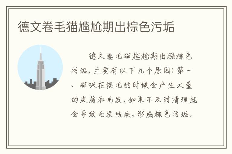 德文卷毛猫尴尬期出棕色污垢