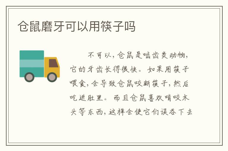 仓鼠磨牙可以用筷子吗
